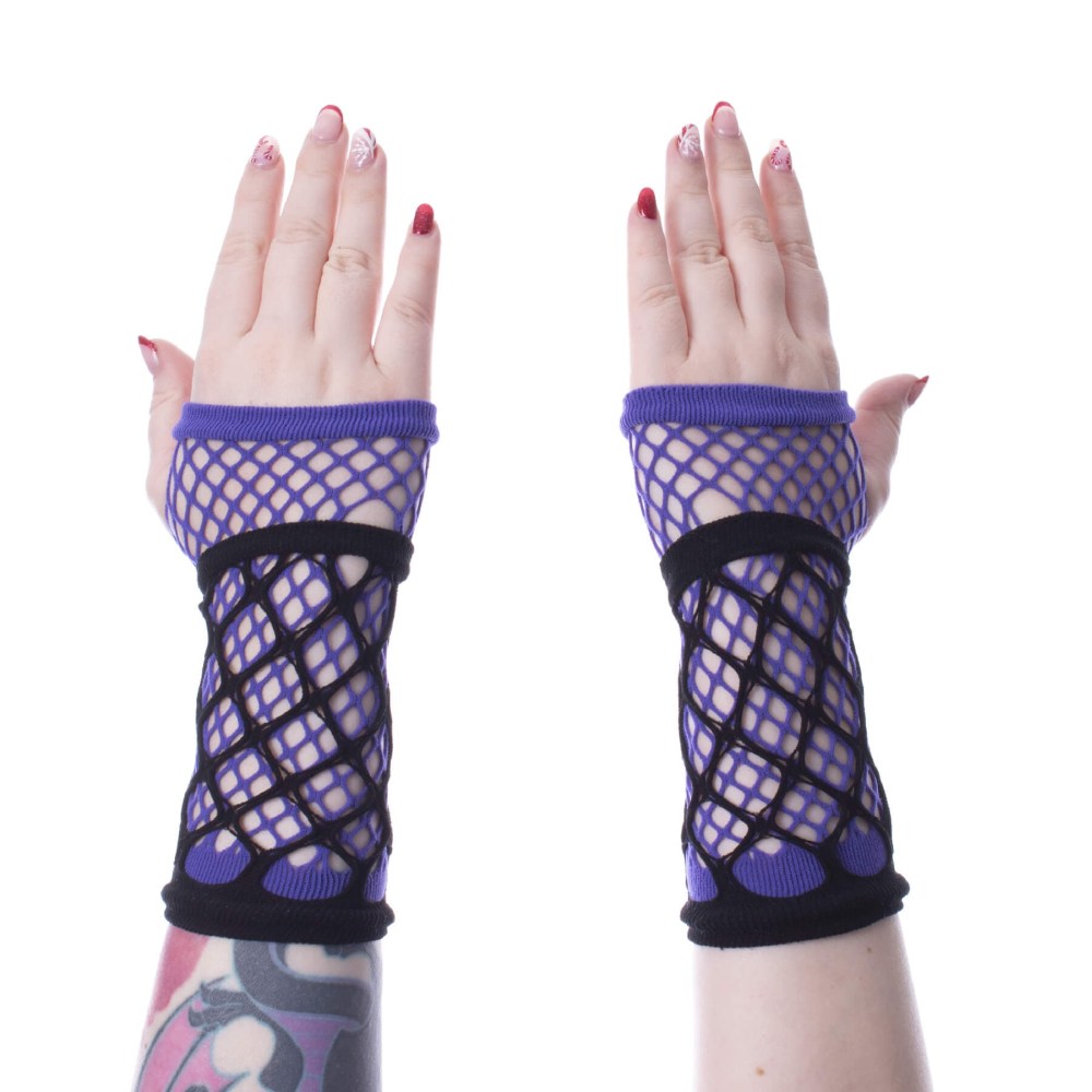 Poizen Industries - Ruby Mesh Gloves - Purple/Black